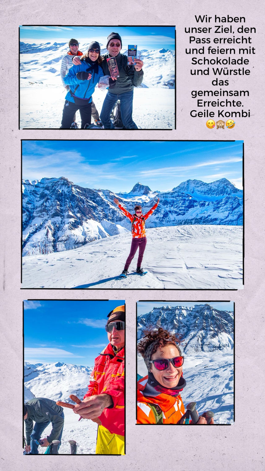 Aussicht vom Piz Tomül (Wissensteinhorn) im Winter bei der Schneeschuhtour.