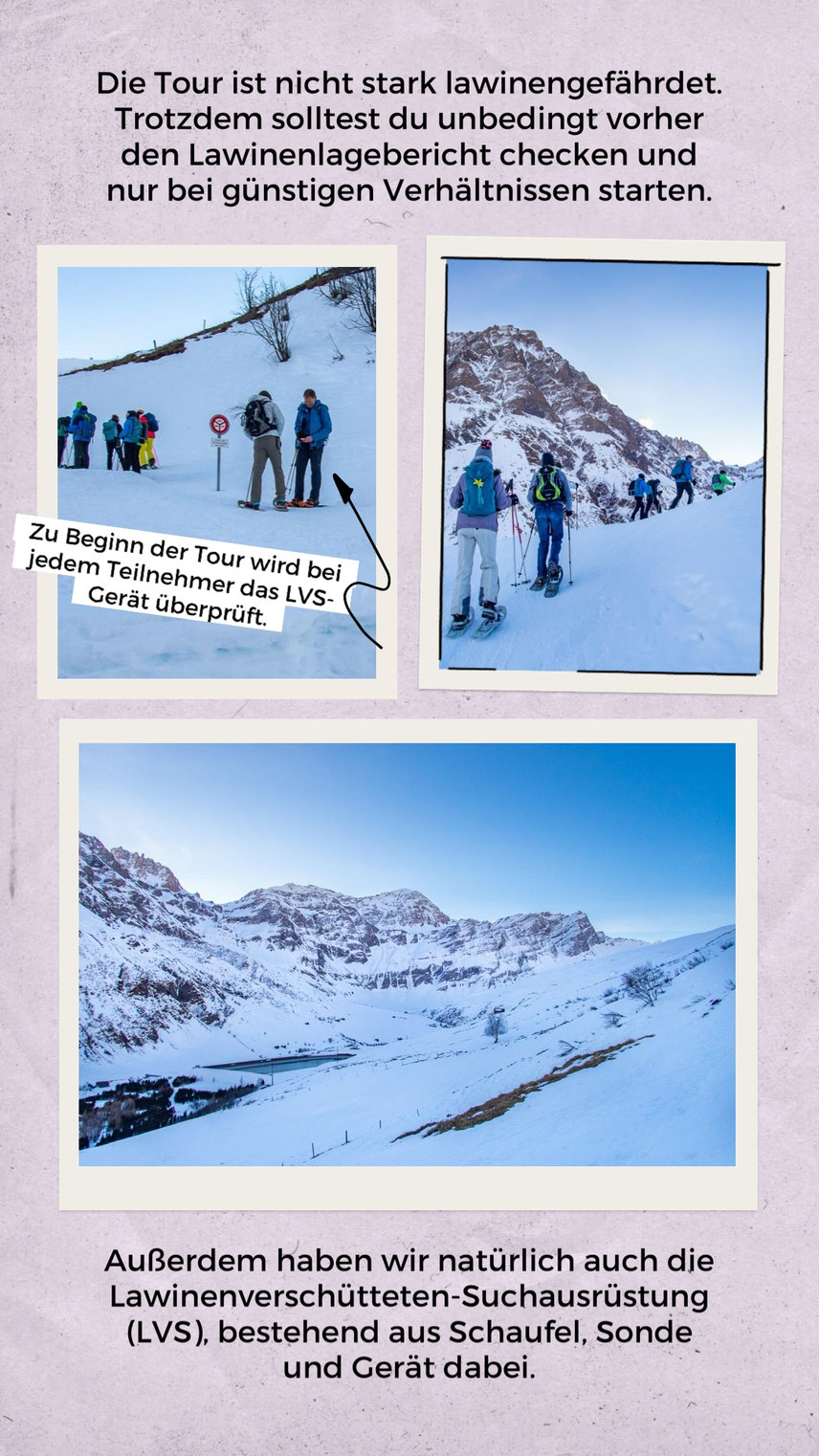 Tourenstart der Schneeschuhtour auf das Wissensteinhorn in der Schweiz.