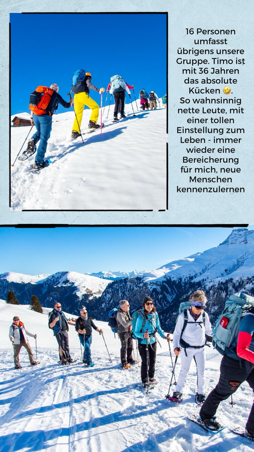 Panoramablick im Safiental bei der Schneeschuhwanderung auf dem Camana-Trail