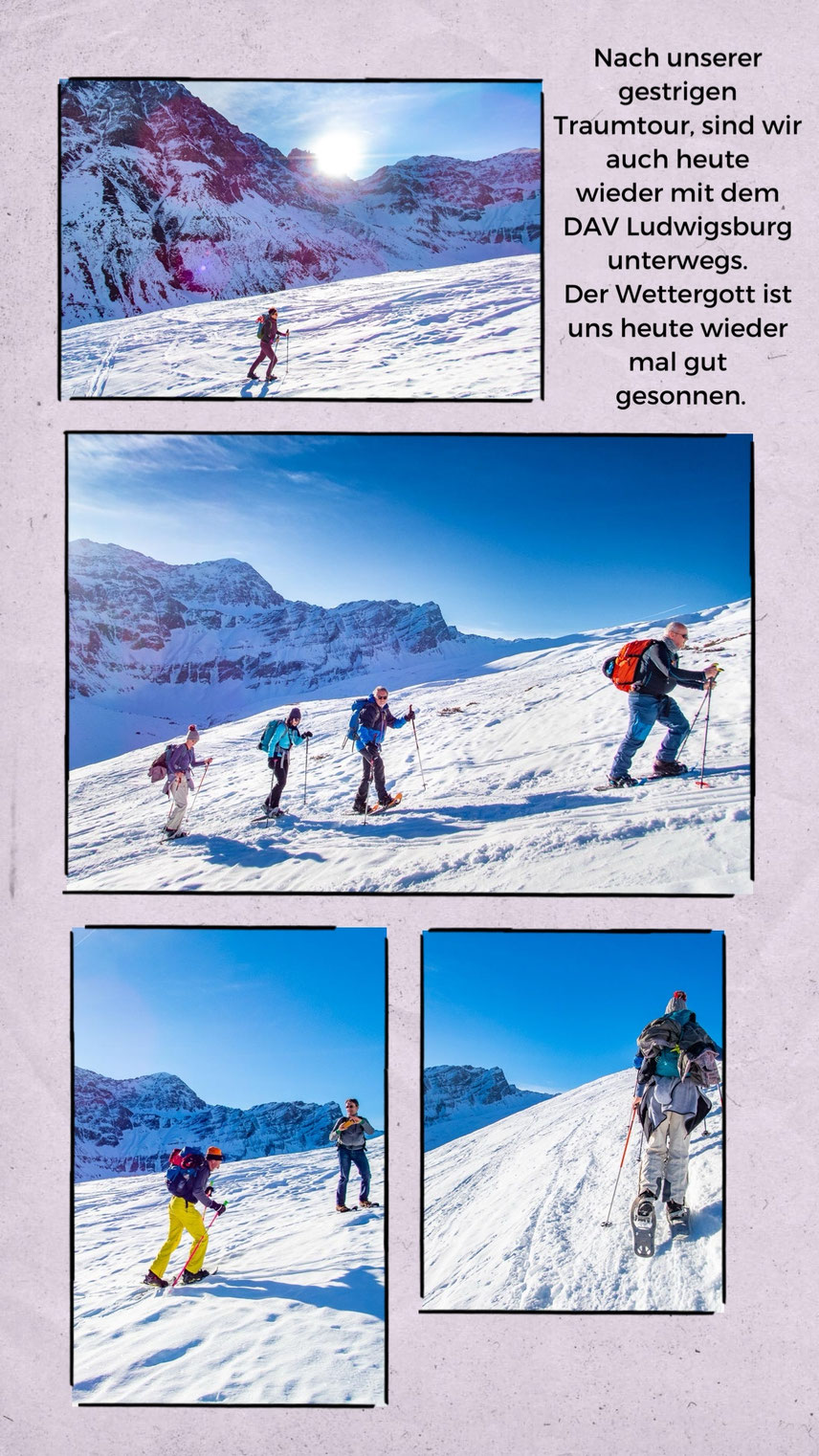 Winterlandschaft im Safiental während der Schneeschuhtour auf den Piz Tomül, Wissensteinhorn.