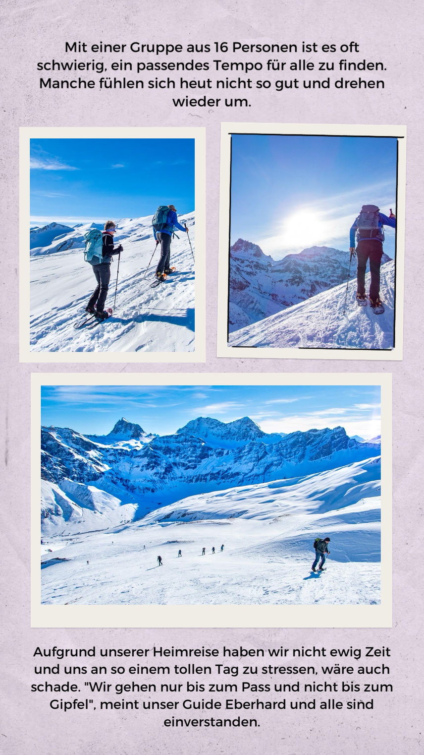 Typisches Gelände der Schneeschuhtour auf den Piz Tomül, Wissensteinhorn.