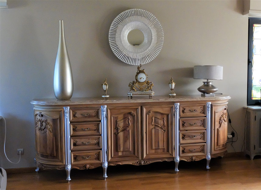 enfilade sculpté en noyer relooké par anthonee