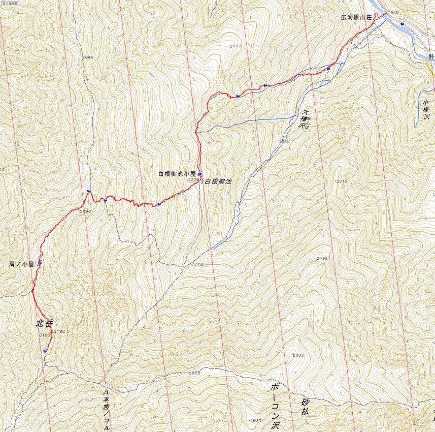 北岳ルート図