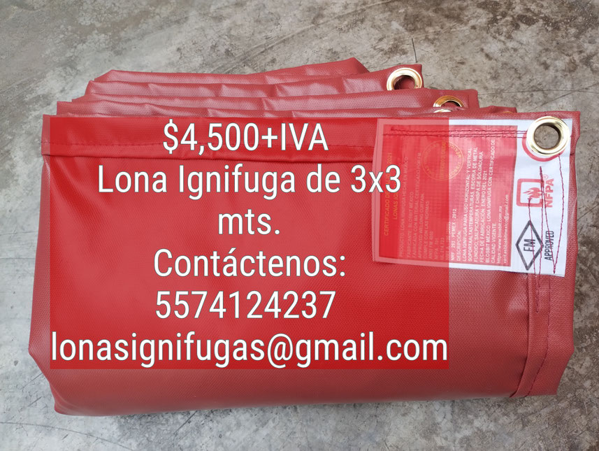 Lona Ignifuga de 3x3 metros - Entrega Inmediata - Venta a nivel nacional - Envios a todo Mexico