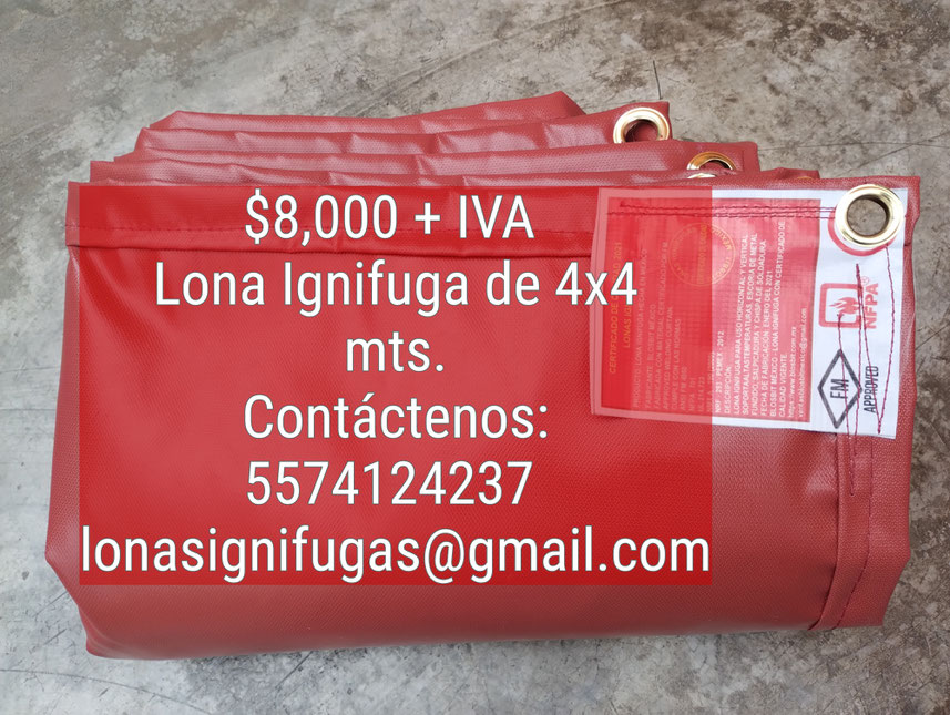 Lona Ignifuga de 4x4 metros - Entrega Inmediata - Venta a nivel nacional - Envios a todo Mexico