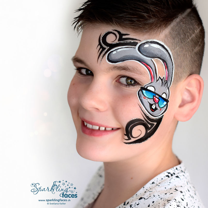 Kinderschminken_Vorlagen; Schminkfarben_kaufen_Schweiz; Kinderschminken_Kurse; Svetlana_Keller; Ballonmodellieren; Ballonmodellage; Airbrush_Tattoos; einfach; Hase