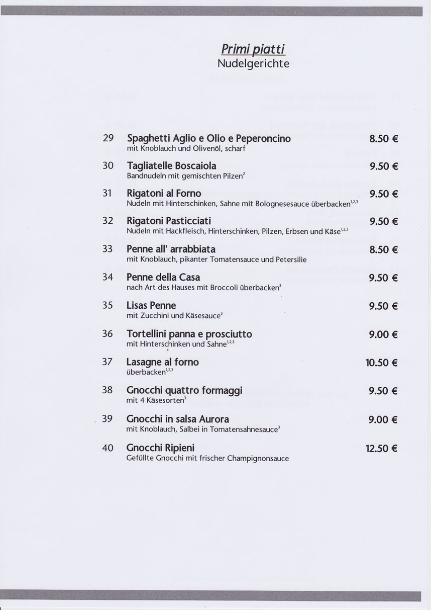 Speisekarte - ristorante-da-francos Webseite!