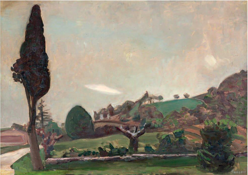 Alexandre GARBELL (1903-1970) Paysage Huile sur toile, signée en bas à droite 38,5 x 55 cm à la galerie Agnes Thiebault