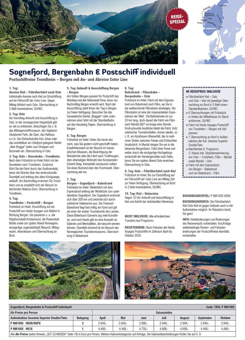 Norwegensfjorde erkunden. Rundreise bei Singer Reisen & Versicherungen mit Jubiläumsvorteil buchen...