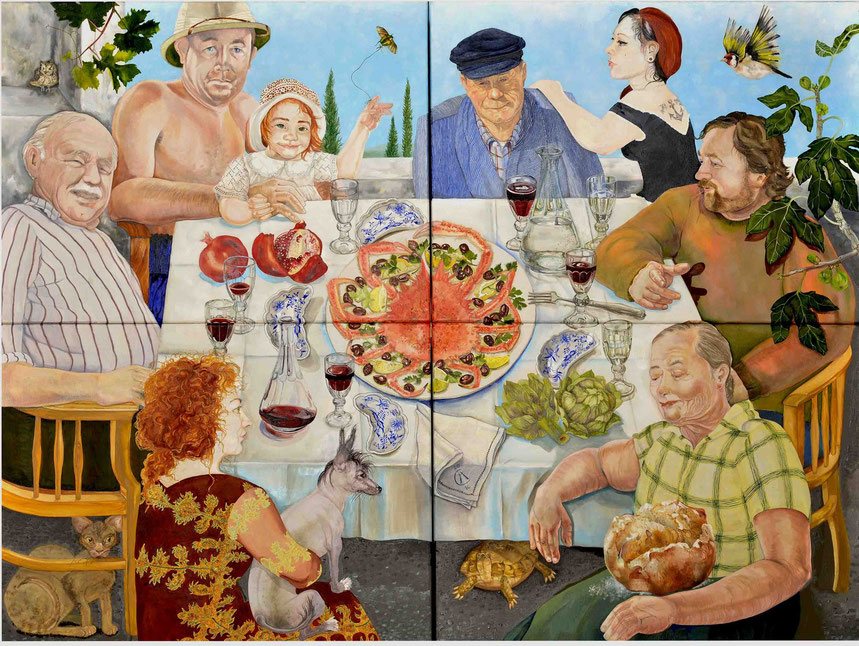 "Mittagessen" 4 x 80 x 60 cm Öl auf Leinwand 2010