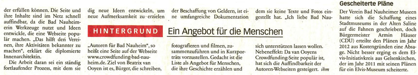 Ihre Schätze sind Online, Frankfurter Neue Presse, 08.04.2016, Text und Foto: Petra Ihm-Fahle