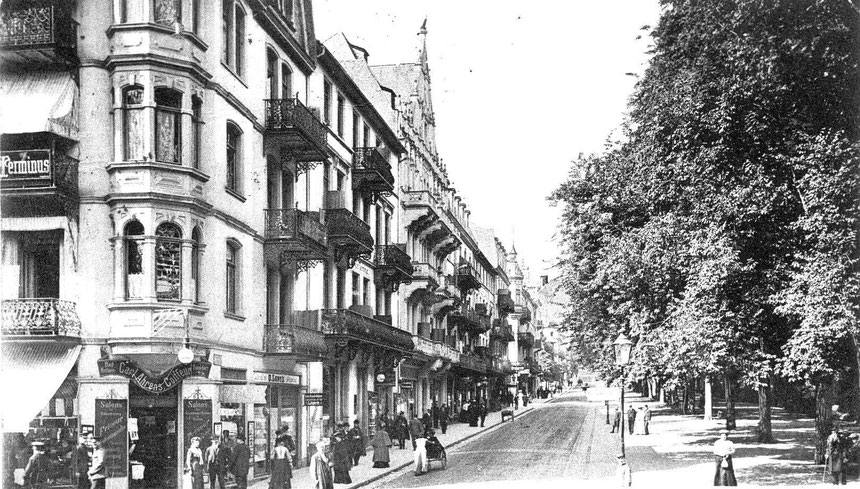 Hotel Terminus, Parkstrasse, Postkarte Online-Museum Bad Nauheim