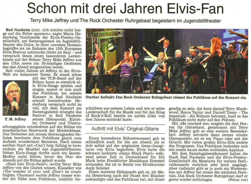 Schon mit drei Jahren Elvis-Fan - Terry Mike Jeffrey und The Rock Orchester Ruhrgebeat, WZ 22.08.2016, Text und Fotos: Corinna Weigelt