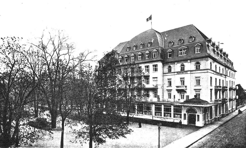 Parkhotel, Kurstrasse, um 1910, Postkarkte Museum Bad Nauheim