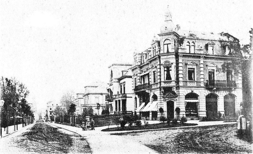 Villa Geschwister Grunewald, das spätere Hotel Grunewald, Terrassenstrasse, um 1900, Foto Museum Bad Nauheim