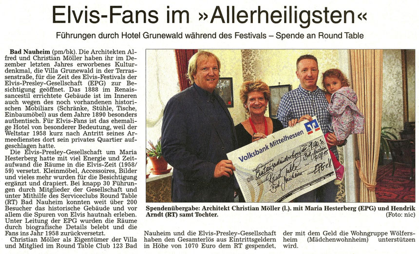 Elvis Fans im Allerheiligsten - Dem Hotel Grunewald, Terrassenstraße 10 in Bad Nauheim WZ 20.08.2015 - Text: pm/Bernd Klühs, Foto: Nici Merz