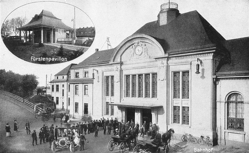 Bahnhof Bad Nauheim mit Fürstenpavillon, 1913