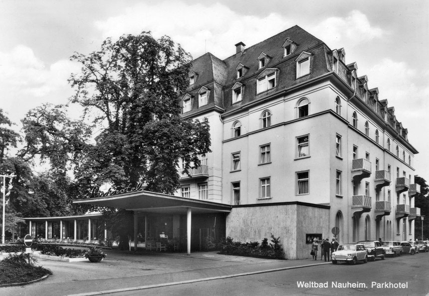 Parkhotel, Kurstrasse, um 1970, Postkarte Museum Bad Nauheim