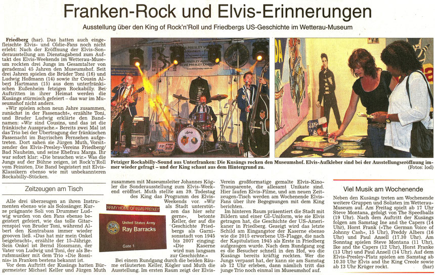 Franken-Rock und Elvis-Erinnerungen, WZ 18.08.2016, Text: har, Fotos: lod