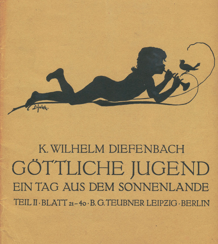 K. Wilhelm Diefenbach, B.G. Teubner Verlag, Leipzig, "Göttliche Jugend", 20 Schattenbilder, um 1900, Schenkung