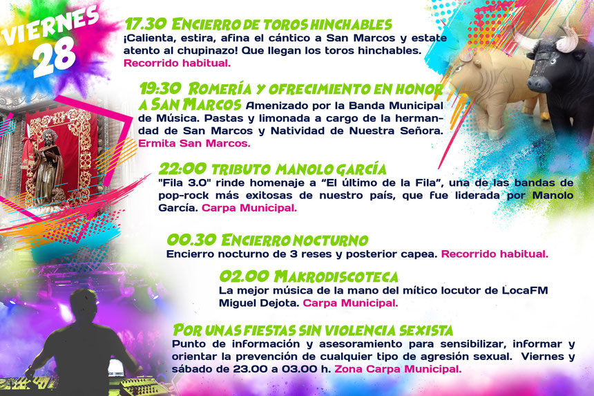 Programa de las Fiestas de San Marcos en San Martin de la Vega