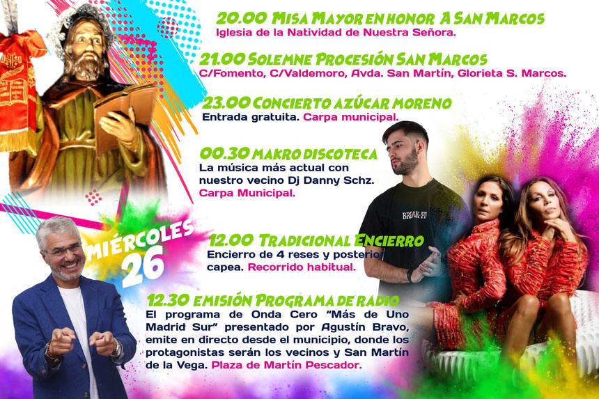 Programa de las Fiestas de San Marcos en San Martin de la Vega