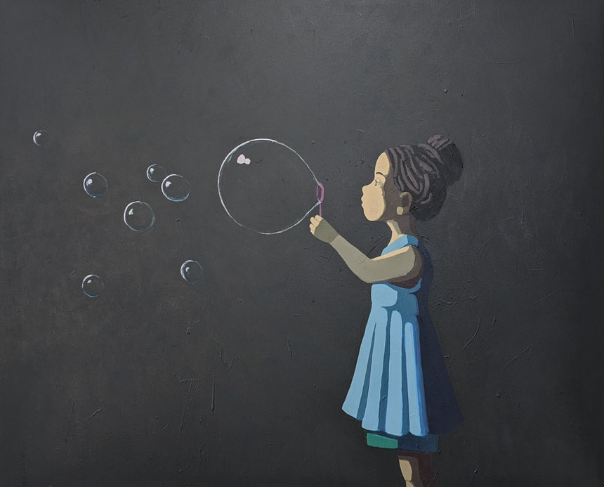 bubble challenge - Acryl auf Leinwand, 100x120cm, 2020