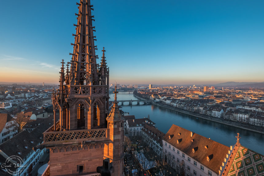 georgsturm, martinsturm, basler münster, sonnenuntergang, nächtliche turmbesteigung