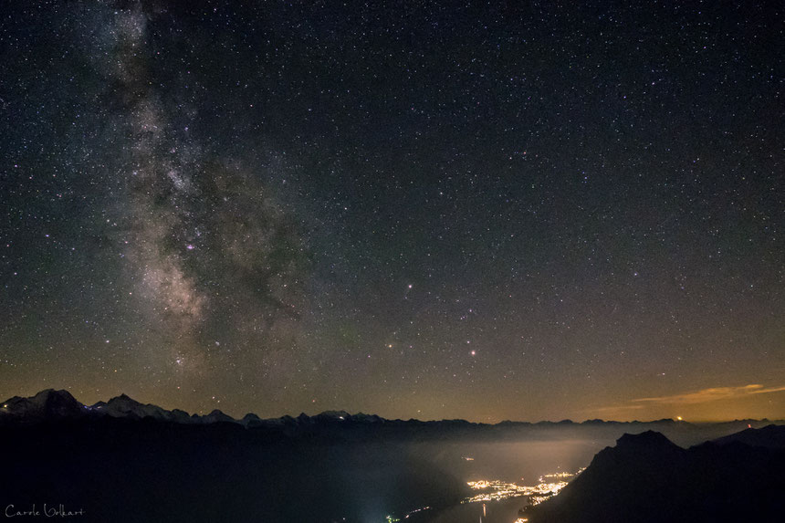 Milkyway über dem Brienzersee, Interlaken, Brienzer Rothorn