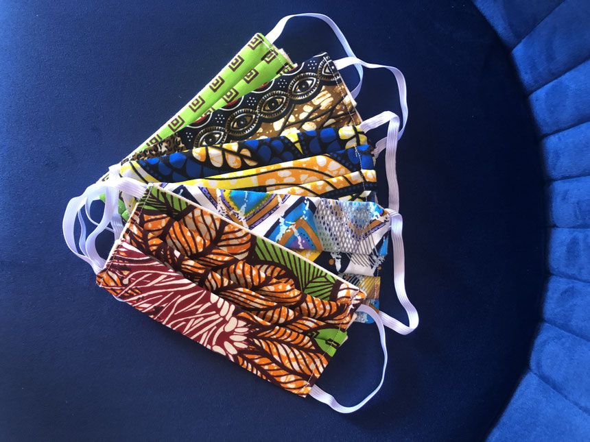Masque de protection en wax - Masque visage protection corona - Protective mask with African fabric