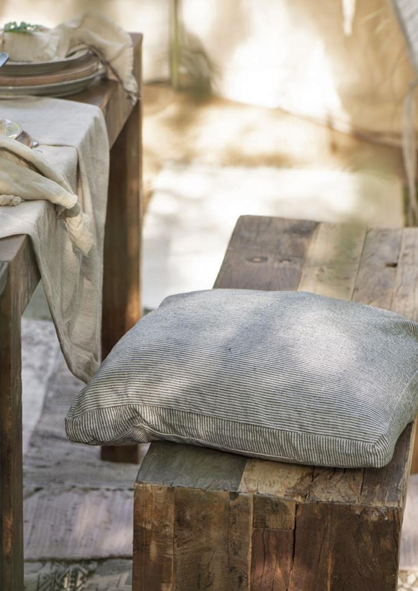 coussin toile outdoor rayée made in france