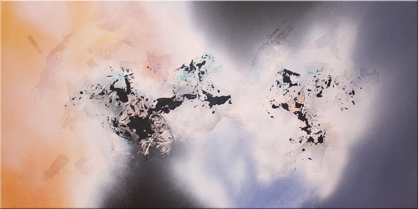 Acrylbild abstrakt in Blau , Violett, Grau  Schwarz u. Weiß - BURK ART, Acrylbilder kaufen