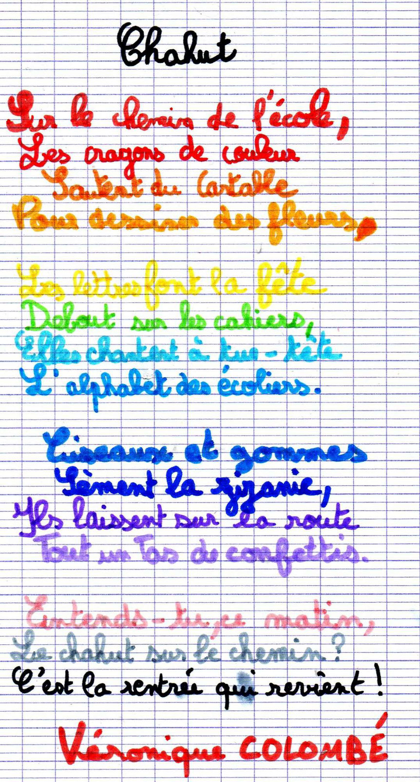 Poesie Chahut Veronique Colombe Illustration Poésies et Chants : - Site de cm2aouira1617