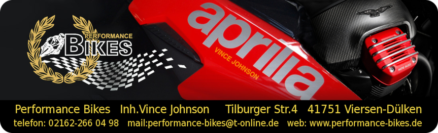 Firmenlogo Performance Bikes – Kontaktinformationen im unteren Abschnitt der Seite