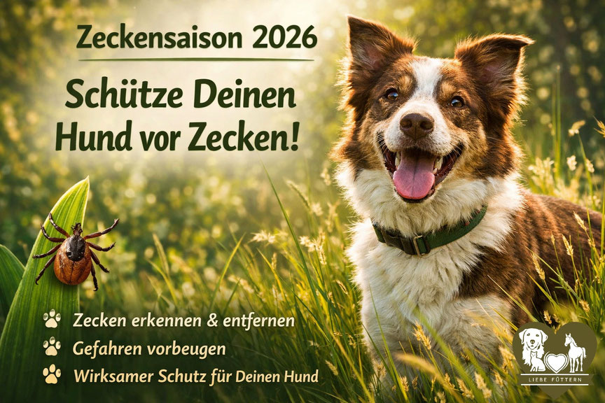 Hund im Gras Zeckengefahr