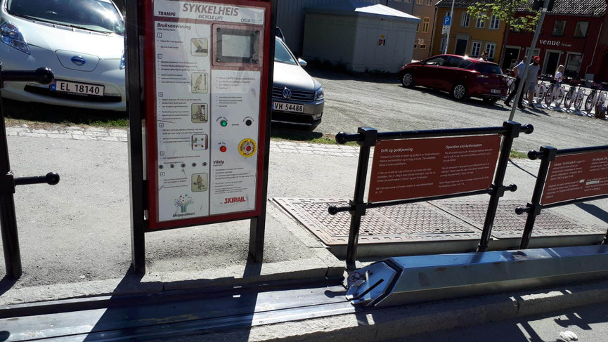 Fahrradlift zur Festung Kristiansten in Trondheim