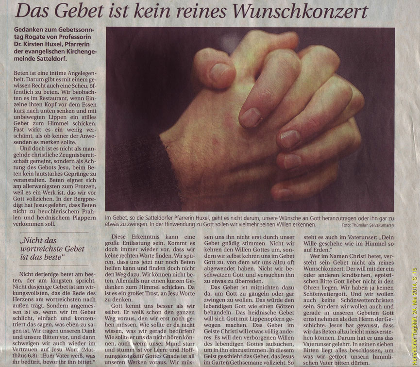 Hohenloher Tagblatt, 24. Mai 2014, S. 15