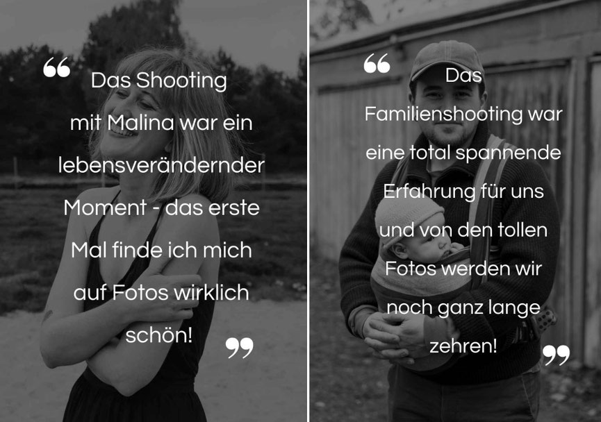 Positive Rezensionen ein Fotoshooting bei Fotografin Malina Bura betreffend.
