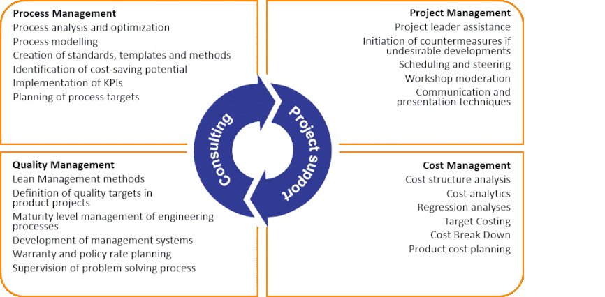 process management project management quality management cost management IT services engineering automotive project manager process manager consultant consultancy consulting Project management office PMO 