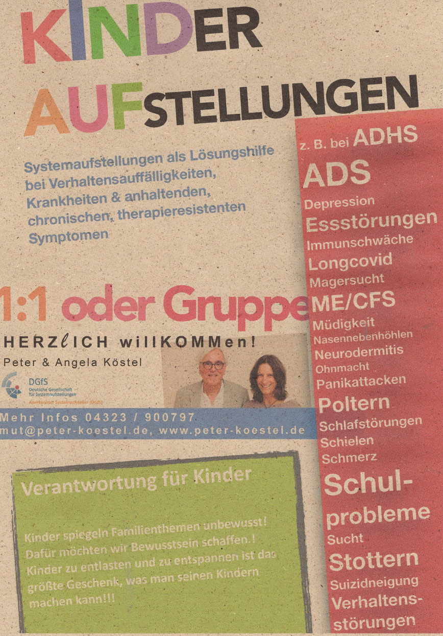 Kinderaufstellungen und Jugendaufstellungen