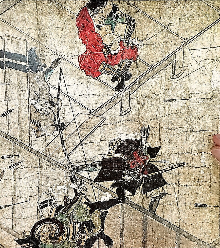 「足利持氏の自害の図(結城合戦絵詞より)」 ※https://ja.wikipedia.org/wiki/足利持氏