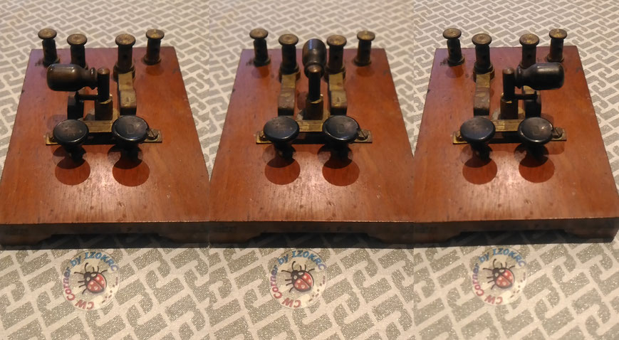 3 View of Double Lever key with uncommon "block system" produce by A. Gaiffe Paris.