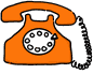 Sketchnote: Telefon orange, Retro, Vintage