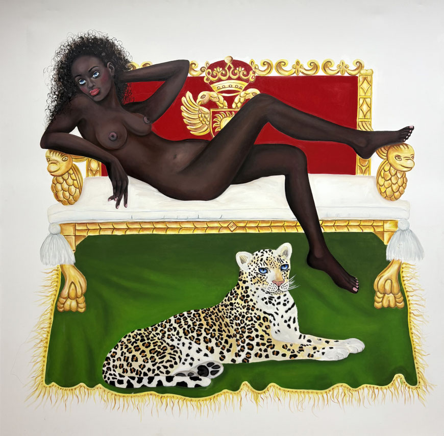 Beauty and the Beast/Harare, oil & canvas, 190 x 190 cm, 2019