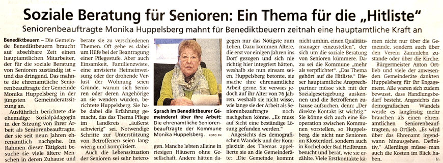 Bericht von Franziska Seliger im Tölzer Kurier am 2. Februar 2024