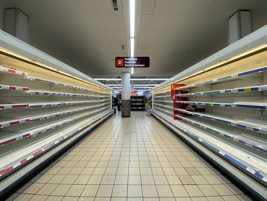 Effectuation in Zeiten von Corona, leere Supermarktregale, Zeit zu gestalten