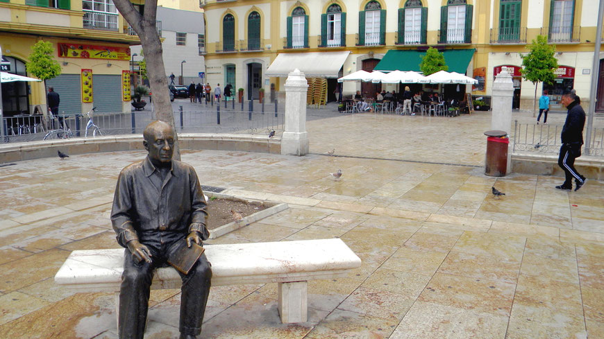 Picasso-Bronzestatue beim Geburtshaus