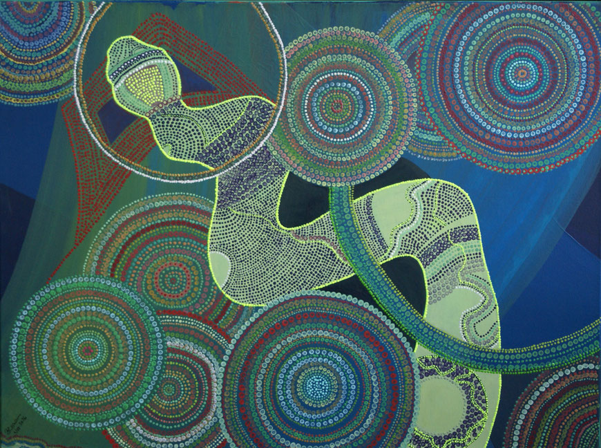 WVZ 447  Schlange  2016 Dot-Art Acryl 60x80