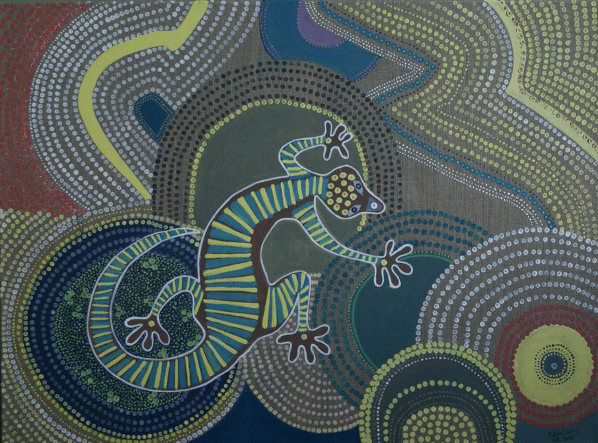 WVZ 444  Gecko II 2016 Dot-Art Acryl  60x80 € 300