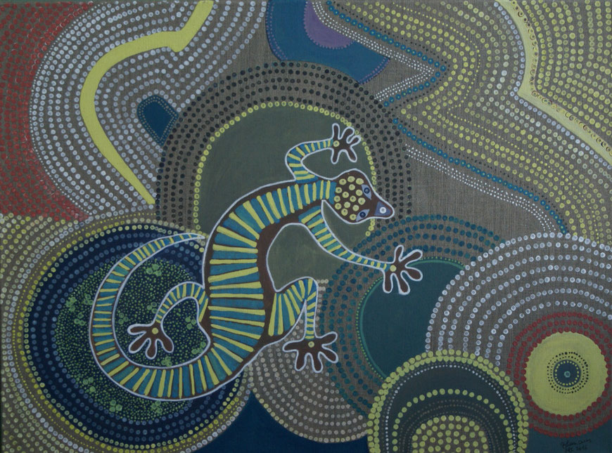 WVZ 444  Gecko II 2016 Dot-Art Acryl  60x80